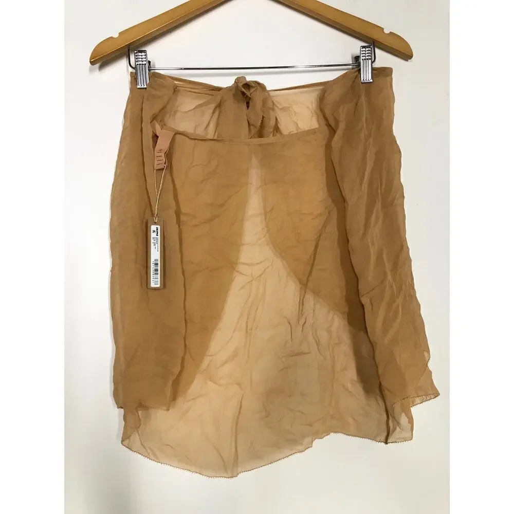 SKIMS Crinkle Silk Chiffon Cover Up Skirt in Ochre NWT Size 2X